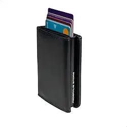 Carteira Masculina Proteção RFID Porta Cartões Slim do Futuro CNH Notas ML03 Exclusivo (Preta Couro)