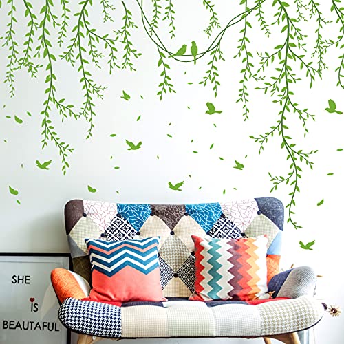 Vinilos decorativos hojas verdes removibles para pared miniatura 4