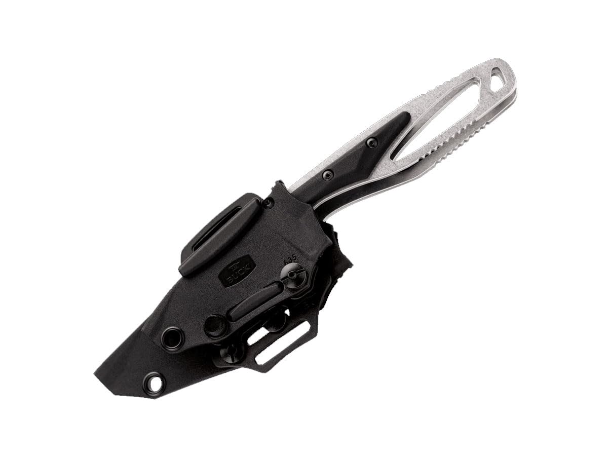 Buck PakLite - Juego de 2 cuchillos de acero 420HC, mango GFN, borde llano con funda de polipropileno negro