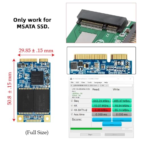 Image of cablecc 50Pin mSATA Low Profile 3050 SSD 5x3cm to 6Gbps 22Pin 2.5 inch SATA 3.0 Disk Adapter PCBA