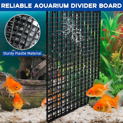 Image of Qpets 4pcs Fish Tank Dividers Kit, Mesh Screen with 4 Suction Cups, PP Plastic Aquarium Dividers Isolation Boards Tank Separators for Dividing Fish, Turltes, Lizards - 30x30cm