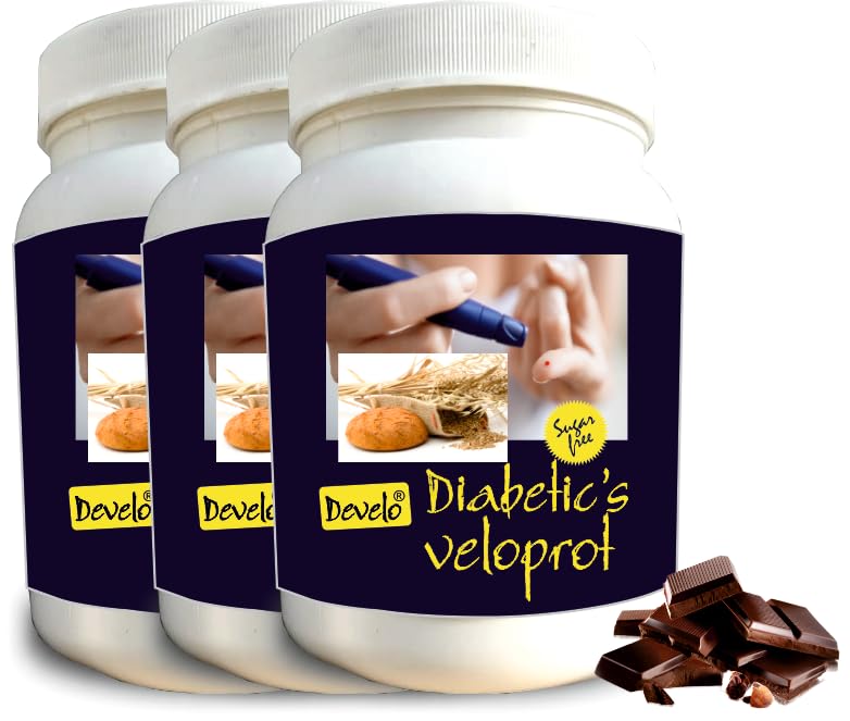 Image of Develo Diabetic Protein Powder Sugar Free Nutrition for diabetes Care (Pack of 3) Chocolate