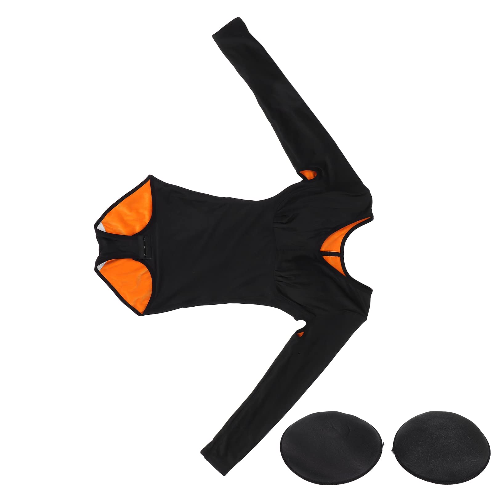 Long Sleeve Basic Bodysuits, Tighten Belly Breathable Long Sleeve Top Bodysuit Body Shaping Lift Buttocks with 2 Chest Pads for Winner Wear(XL)