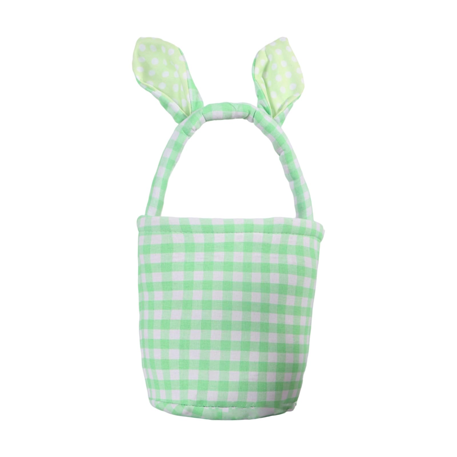 Nucelit Easters Rabbits Ear Decorative Storage Basket Striped Fabric Woven Handled Bin for Eggs Hunts Treats Home Decors Easters Celebration Basket