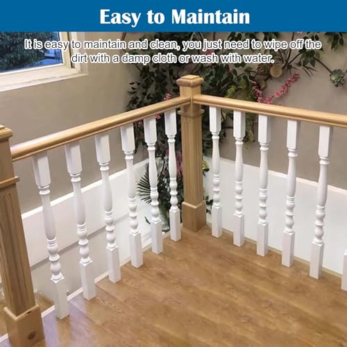 Balaustres de escalera de madera blanca para postes de barandilla interior en áticos 6
