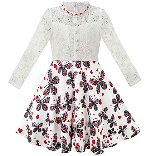 Vestido para niña Encaje Perla Ciruela Flor Elegante Princesa 10 años