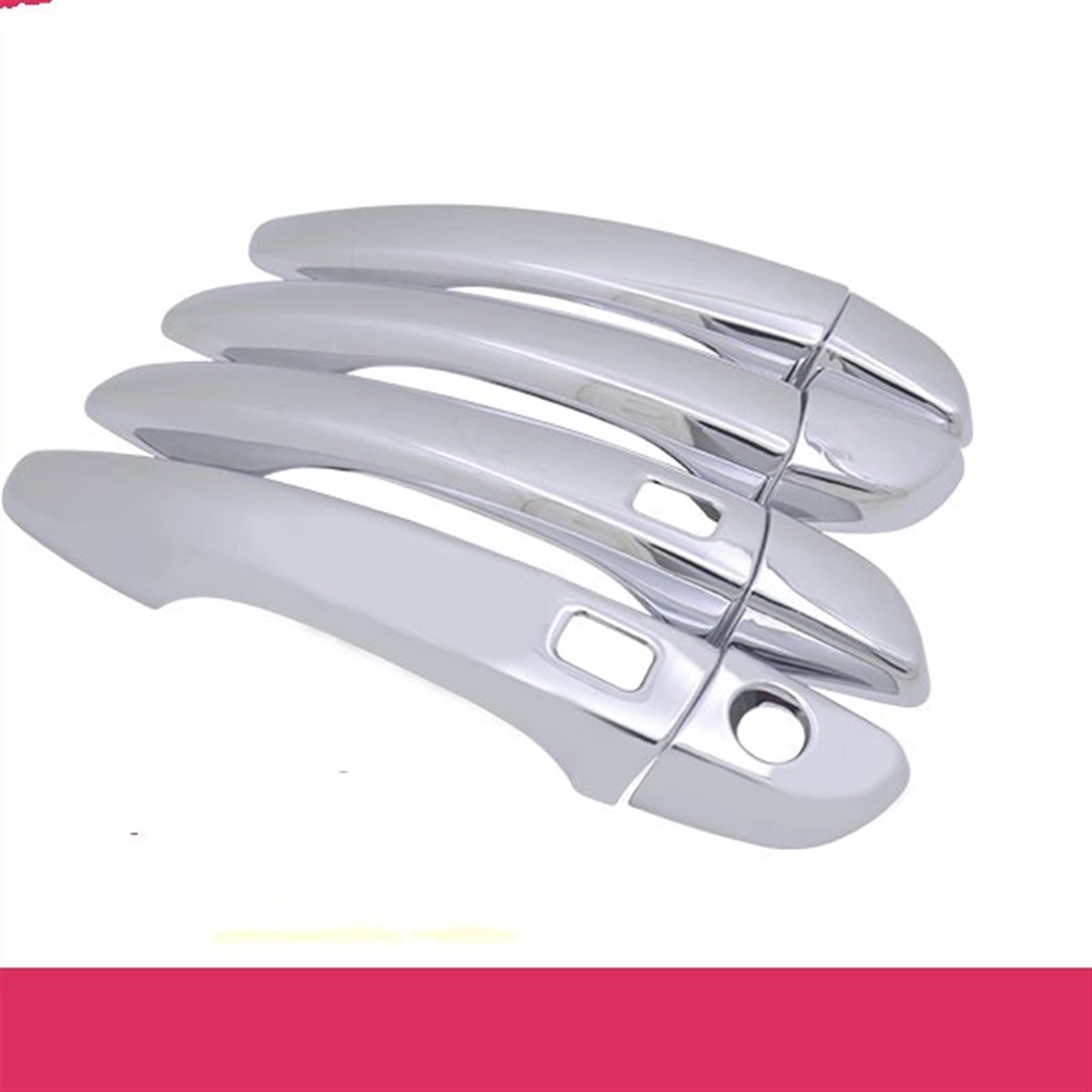 Qwqthgs One Color Car Exterior Door Handle Cap For Peugeot 3008 Mk2 2017~2019 Chrome Exterior Door Handle Cover Car Accessories Stickers Trim Set 2Nd Gen 2018(Handle Keyless Enrty)