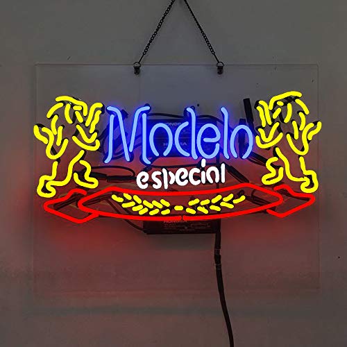 Modelo Especial Real Glass Handcraft Beer Bar Pub Store Party Room Wall Window Display Neon Signs 19x15