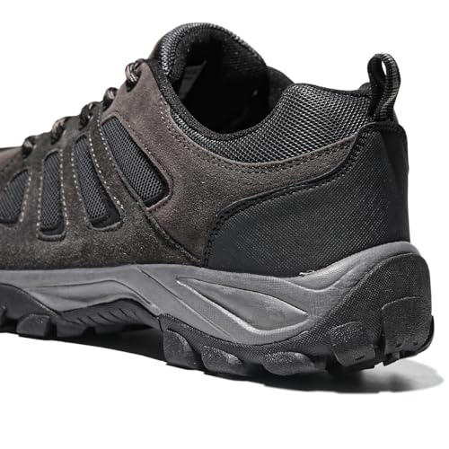 Men's Hiking Shoes, Lightweight Anti-Slip Outdoor Trail Walking Boots, Brown and Gray, Durable Traction Sole3