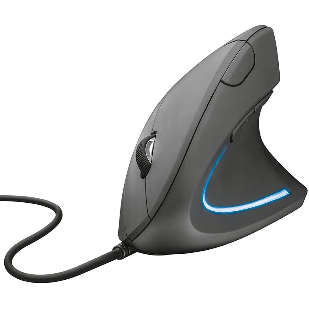 Mouse Gamer Ergonômico Inland Sounds USB – Óptico com LED e Design Vertical (Preto)
