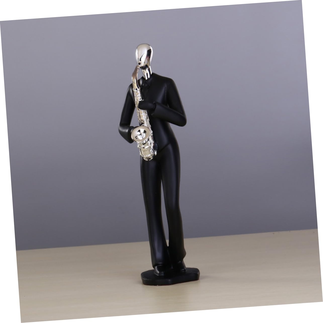 Figura de Personaje Musical de Resina Negra, Ligera y Moderna, Adorno Adecuado para Decoración del Hogar y Bar Estilo Sencillo y Elegante
