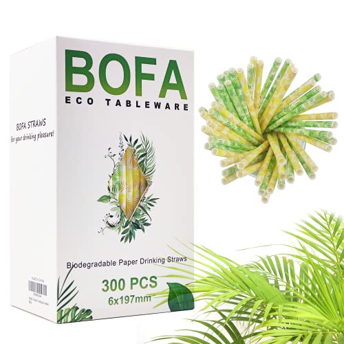 Paille en papier feuille de palmier, 300 feuilles, emballage recyclable, biodégradable, paille à boire, sans plastique, pour les fêtes, les bars, les cadeaux, etc Cover