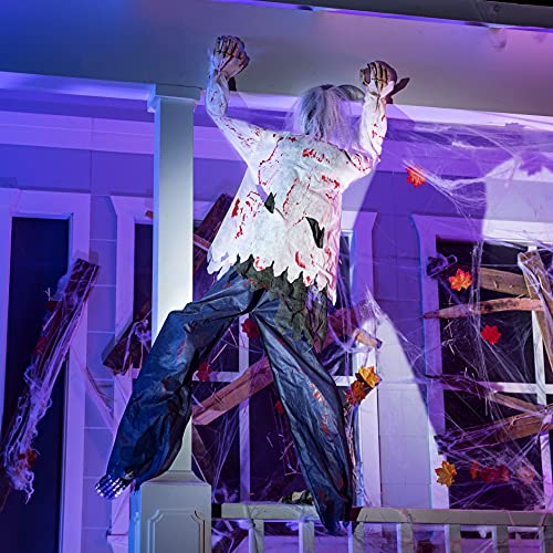 35.4â€™â€™ Halloween Climbing Zombies Wall Decoration, Halloween Life Size Climbing Dead Zombie for Halloween Haunted House Prop Decor Halloween Outdoor, Yard, Wall Decoration