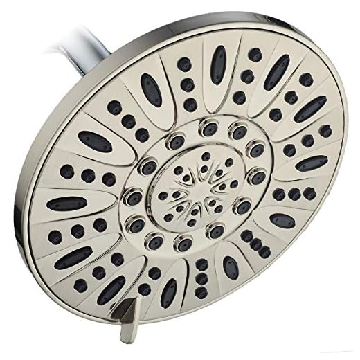 AquaDance Brushed Nickel High Pressure 6-Setting 7" Rain Shower Head – Angle Adjustable, Anti-Clog Showerhead Jets, Tool-Free Installation-USA Standard Certified-Top U.S. Brand