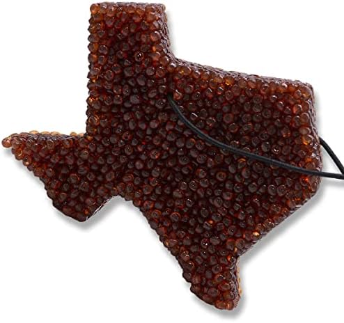 Leather Scented Freshies 1 Brown Texas State Shape, Lone Star Candles and More Authentic Aroma of Genuine Leather, Air Freshener, Car Freshener Premium Aroma Beads, USA Made in Texas
