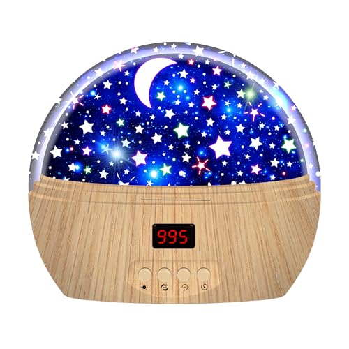 Star Projector Night Light for Kids: Wooden High Brightness Lamp with Timer for Boys and Girls (Ages 3-12)