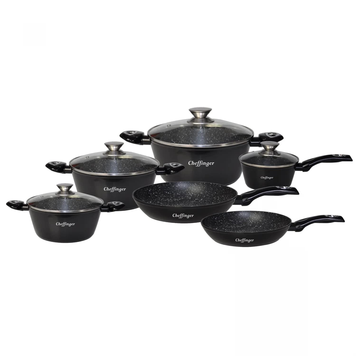 Batterie de cuisine induction Cheffinger avec poêle anti-adhésive