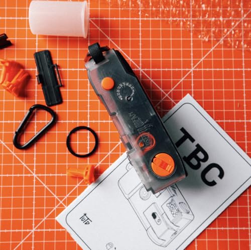 IUTD STUDIOS to Be Continued (TBC) Reusable 35mm Film Camera – Transparent Design, 28mm Wide Lens, Orange Gel Filter, Built-in Flash, Point and Shoot