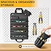 Reniteco Heavy Duty Roll-Up Tool Bag with 2 Detachable Zipper Pouches, Compact and Portable Large Capacity Tool Storage, Versatile Tool Organizer for Mechanics, Electricians, and DIY Enthusiasts