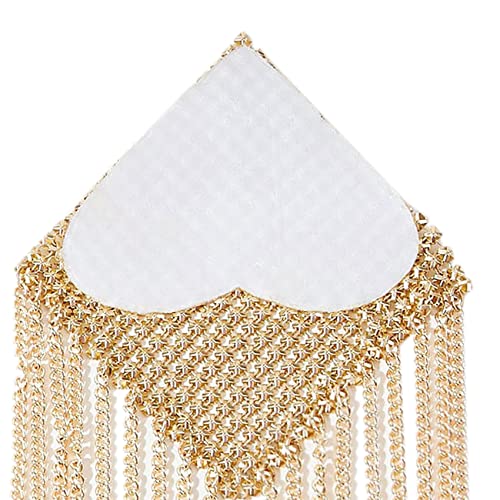 Mingseecess Women Reusable Gold Metal Silicone Pasties Bra Sexy Breast Petals Self Adhesive Nipple Covers With Tassel #TOP4