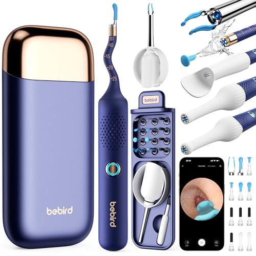 BEBIRD Flexible Ear Wax Removal Tool Camera, FSA HSA Eligible Items, Wireless Smart Visual Ear Cleaning Kit with 13-Piece Tips, HD Camera Ear Otoscope with Tweezers, Earsight Plus B31R Earwax Cleaner