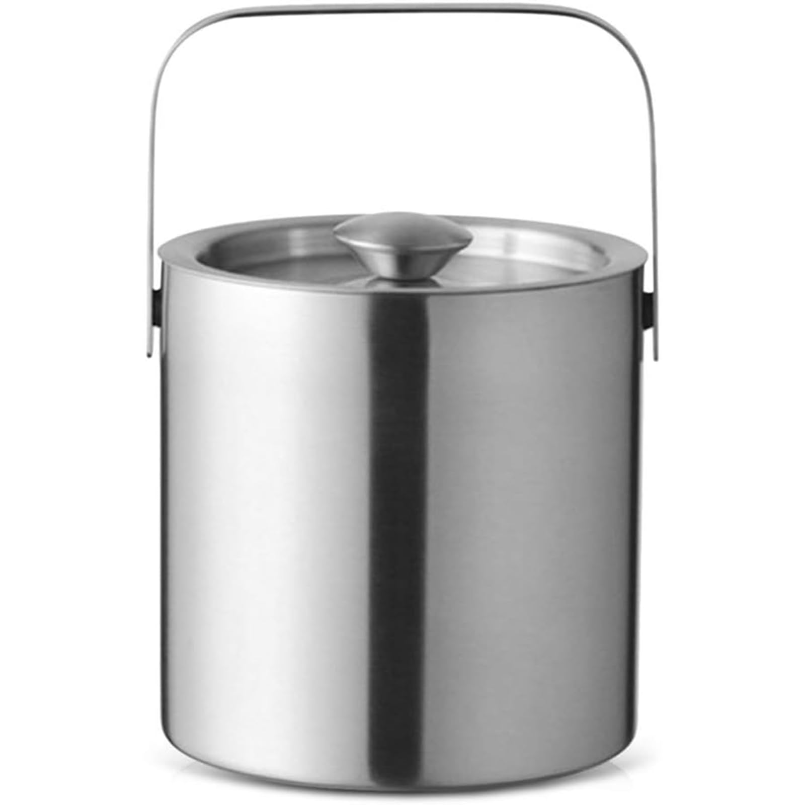 Cubitera Botella Vino Cubo de Hielo de 3 litros, Cubo Redondo Aislado de Acero Inoxidable, contenedor de Almacenamiento para Cubitos de Hielo, refrigeradores de Gran Capacidad