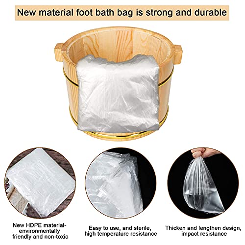 ANCLLO 80Pcs Clear Spa Pediküre Liner Fußbad Liner Bad Becken Taschen für Hotel,Fußpediküre,Beauty,Spa und Heimgebrauch