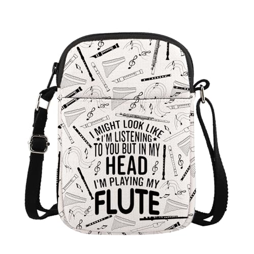 TIIMG I Am Playing My Flute Gift Flute Music Lover Gift Flute Player Gift Flutist Gift Flute Crossbody Bag