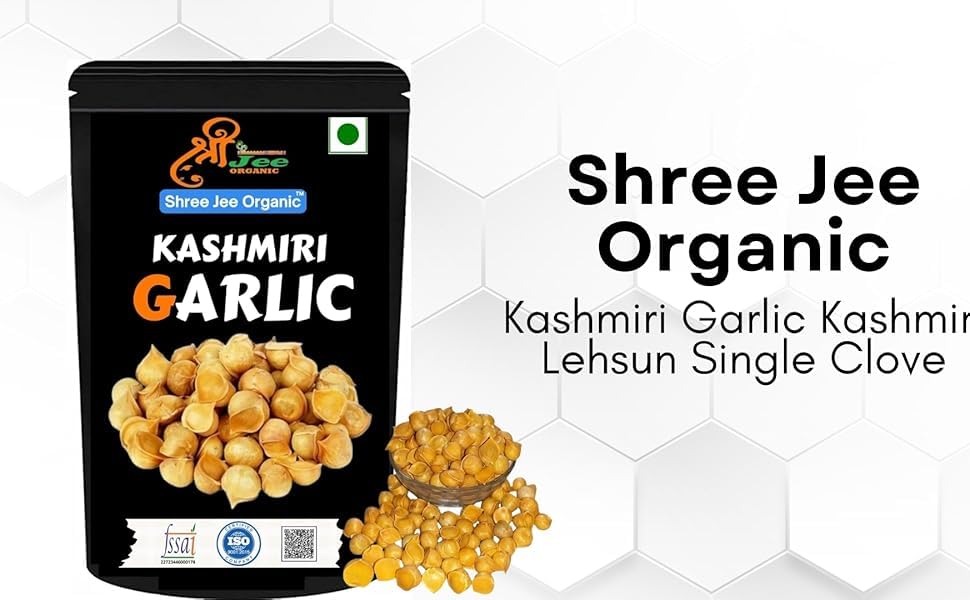 Image of Shree Jee Organic Dry Kashmiri Garlic (250 grams) Premium Single Clove Garlic from the Himalayas, A Taste of Tradition Lehsun