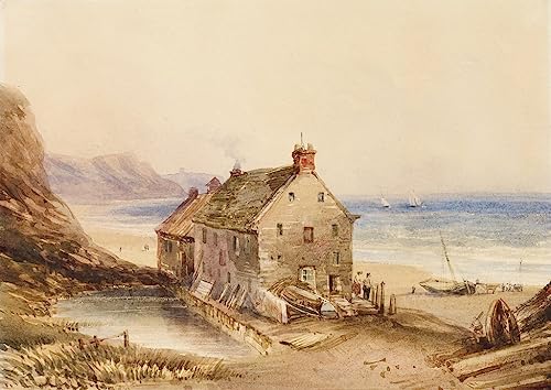 Cuadro Molino Cayton Cliff para salón elegante: Lienzo decorativo de paisaje costero clásico 60x90cm