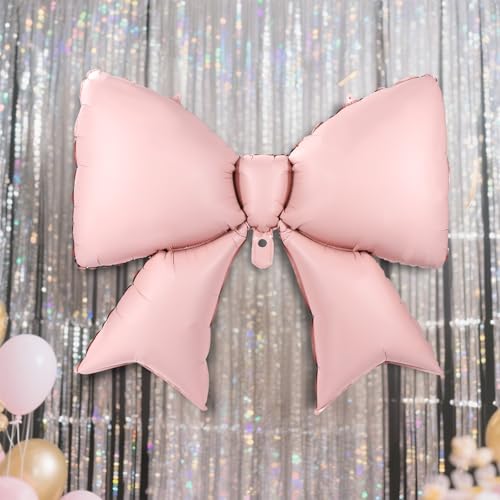 Image of 2pcs Large Bow Balloons, Bow Themed Party Decorations Elegant Coquette Balloons for Coquette Birthday Wedding Engagement Party Decoration (pink)