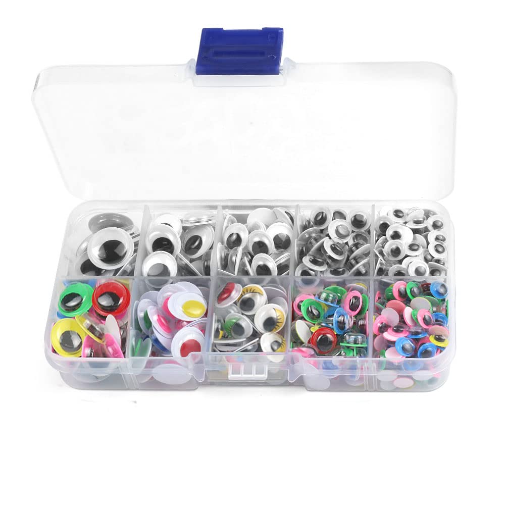 YooThink 460pcs Wiggle Googly Eyes with Self-Adhesive，6mm-15mm Mixed Packaging，Assorted Colors 6-15mm)