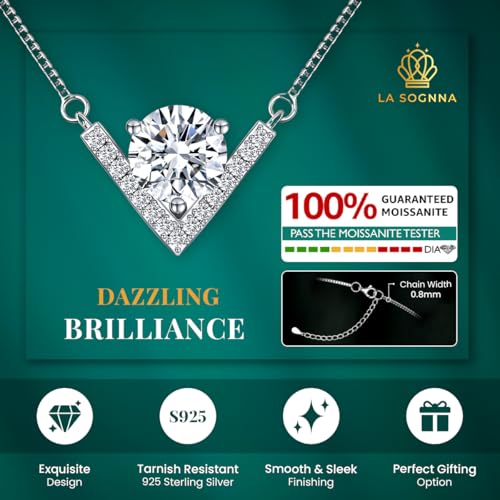 1-3 Carat Moissanite Necklace Pendant for Women Sterling Silver, GRA Certified, Elegant Gift Moissanite Necklace for Women, Wife, Girlfriend, Mom, or Birthday4