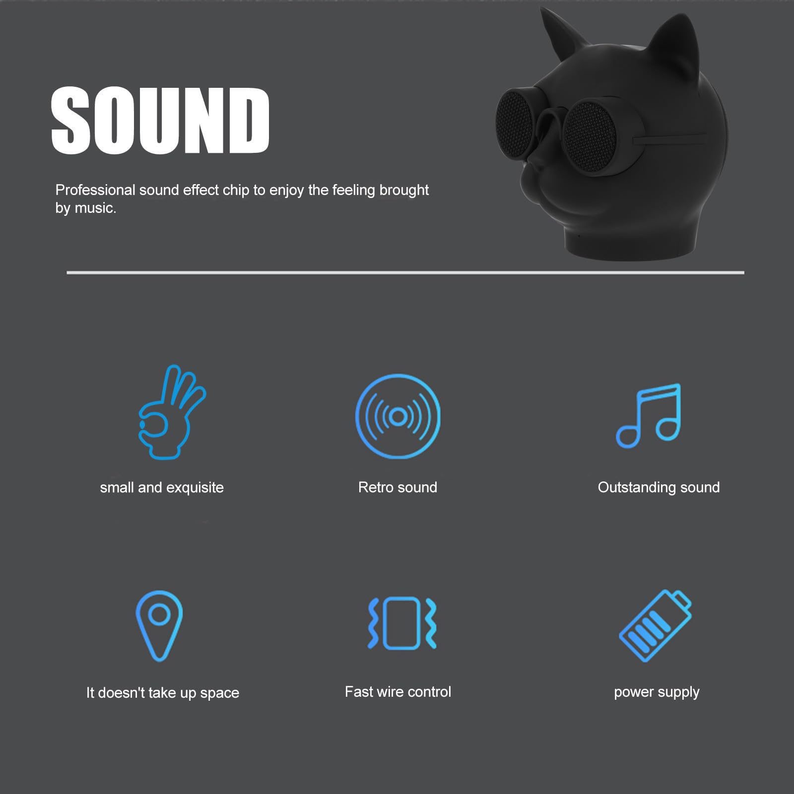 Altavoz Inalámbrico Portátil Mini con Diseño Cabeza de Gato Bocina Exterior Compacta Sonido y Fácil Conexión para Dispositivos Móviles