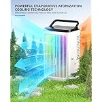 Klimaanlage mobil Luftkühler- Mobiles Klimageräte 1500ml Persönlich Ventilator mit 4 Windgeschwindigkeiten Wassertank 7 Farben Licht 2 Sprühfunktion, 1-8H Timer, für Schlafzimmer Büro – Bild 4