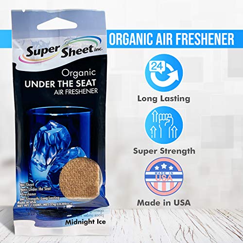 Image of Super Sheet, Organic Under the Seat Car Air Freshener, Long Lasting Fragrance, Midnight Ice Scent, 3 Pack
