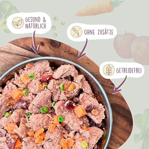 Fidelis – Gekochtes Frische-Menü für Hunde mit Ente, Süßkartoffel, Birne & Cranberries (400g Glas) – Hundefutter nass mit 70% Fleischanteil & frischen Zutaten–Nassfutter ohne Zusätze.