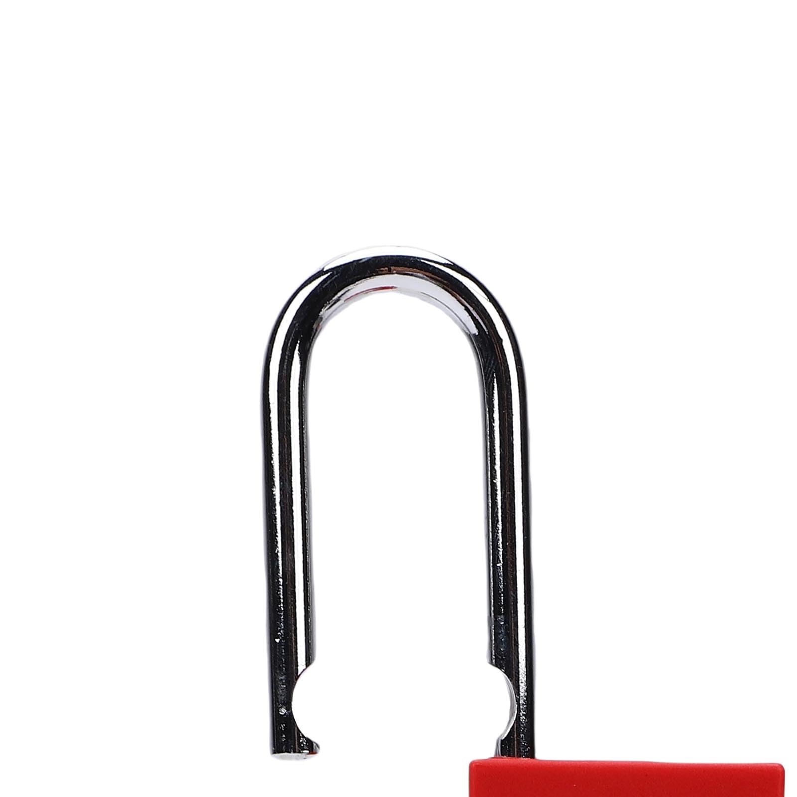 Candado rojo de seguridad con bloqueo y etiquetado con grillete emergente automático para protección de seguridad industrial