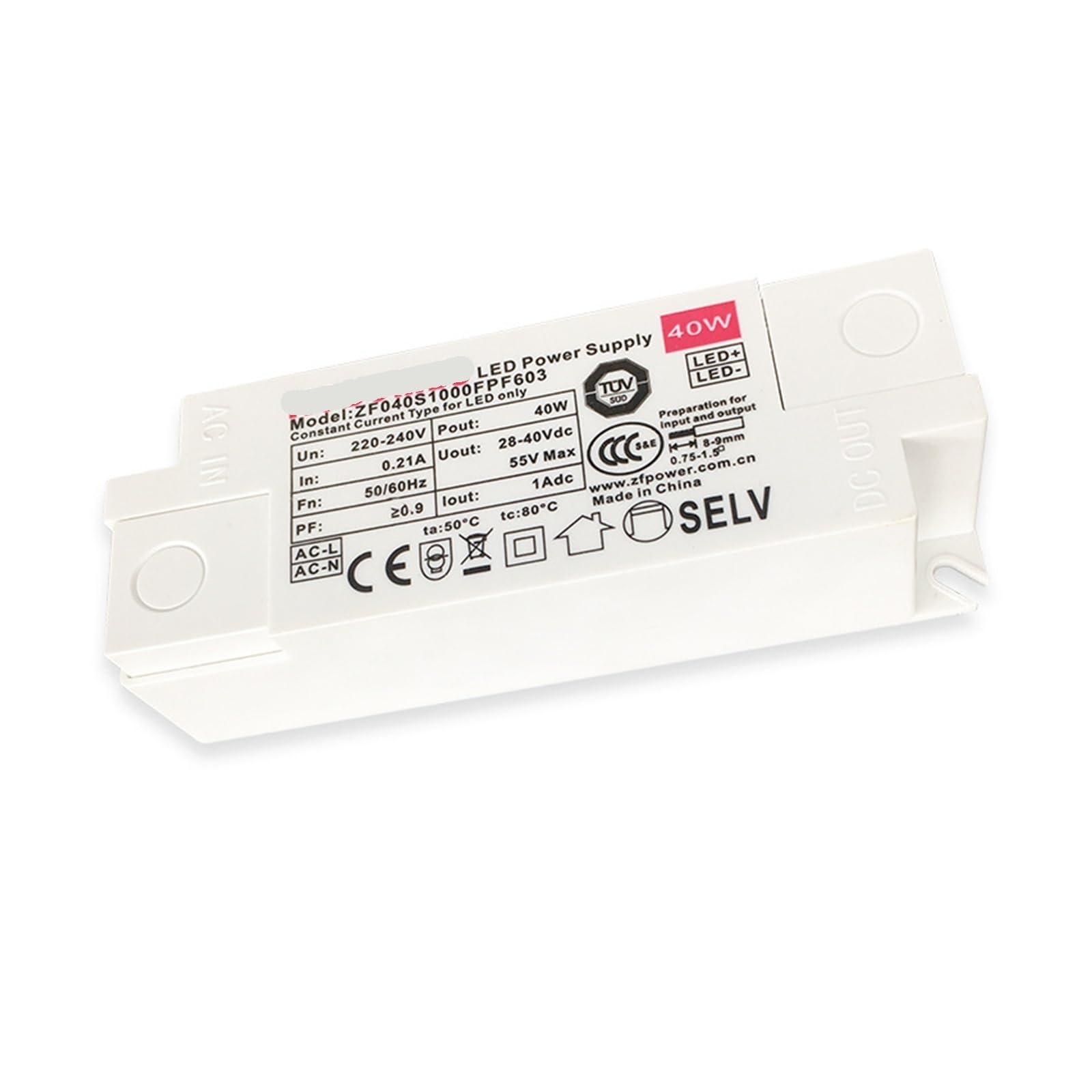 Alimentation LED 40W isolée et sans scintillement pour panneau