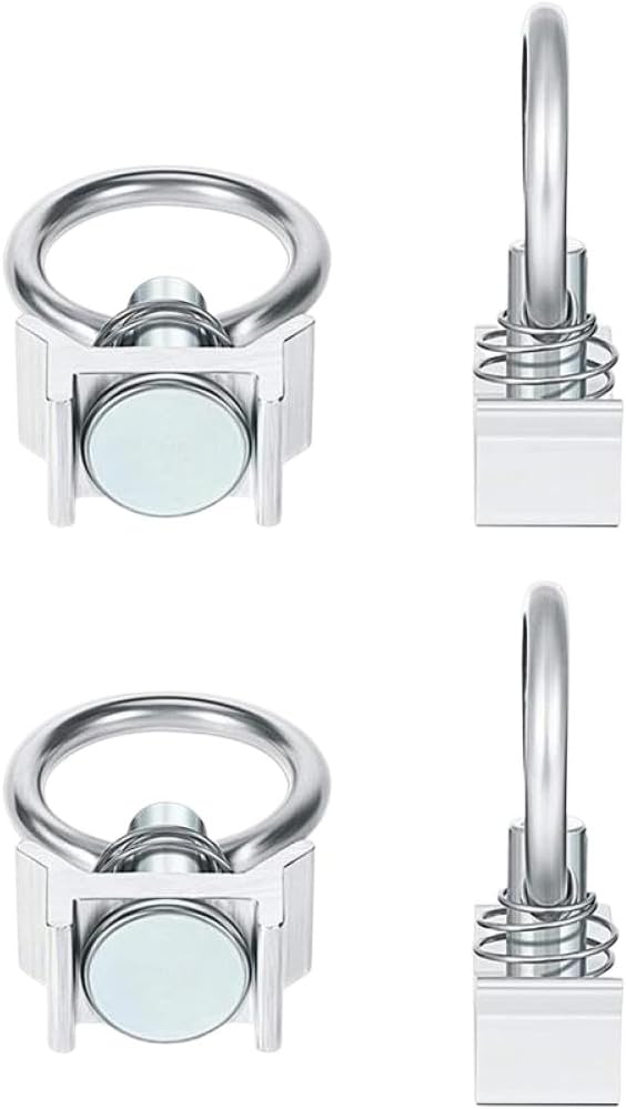 10Pcs Single Stud Fitting L Track 4 000LB Capacity with Stainless Steel Round Ring Aluminum Keeper Cargo Control Compatible with