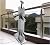 Glass Railing System For Balcony, Square Silver Stainless Steel With Post Clip Glass Balustrade Posts 270° Swivel Connector, Suitable For All Kinds Of Handrail Inst(Size:105cm/41 in,Color:corner Post)