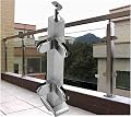 Glass Railing System For Balcony, Square Silver Stainless Steel With Post Clip Glass Balustrade Posts 270° Swivel Connector, Suitable For All Kinds Of Handrail Inst(Size:105cm/41 in,Color:corner Post)