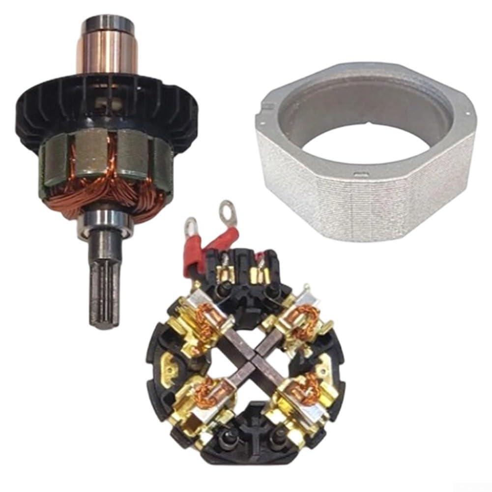 Kit di ricambio per armatura con porta spazzola di carbone e per unità di giogo per driver DTD152, componenti del motore del trapano elettrico e cacciavite a batteria per pezzi di ricambio (3 pezzi)