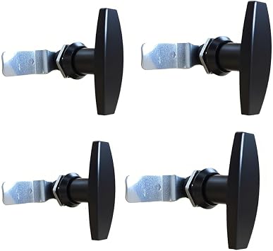 WJSKDQ T Handle Lock Cam Lock Swing Knob for Drawer Cabinet Door Electrical Panel Door Latches keyless Locking Device 4pca/6pcs BIack -4pcs