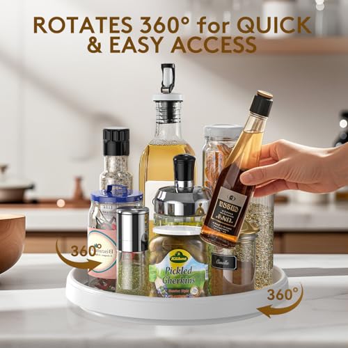 Lazy Susan Organizers for Kitchen Storage - 2 Set of Turntables for Cabinet, Pantry Organization Countertop,Vanity and Table,10 Inch Rotating Tray Spice Rack, Bathroom Fridge and Makeup Organizing - Thumbnail 4
