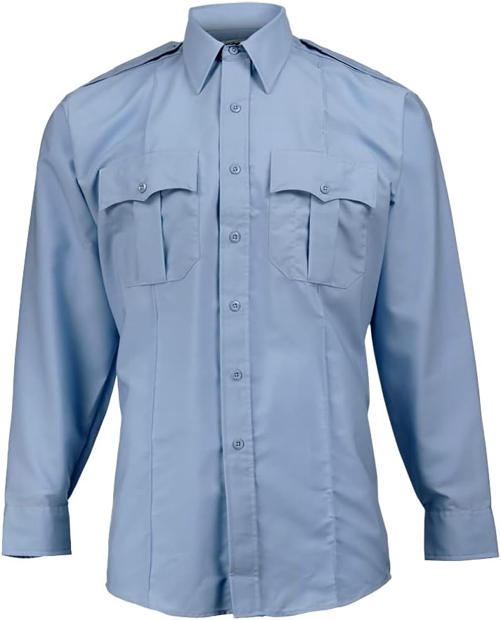 Elbeco Men's Paragon Plus Long Sleeve Shirt, Blue - P878-19-37