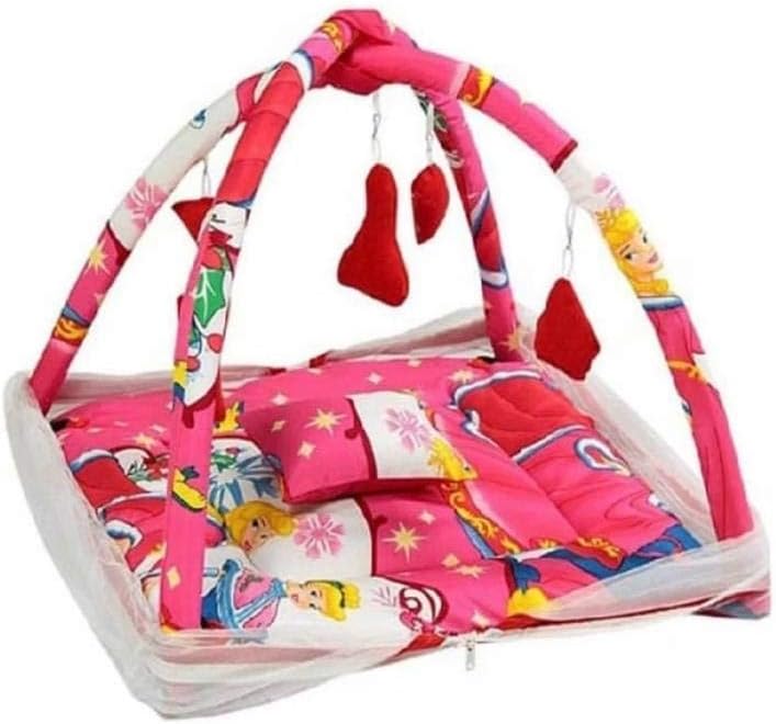 bedding set is the Most Comfortable Bedding Set For The Child'S Sleep.Baby Bedding Set Is Made Of 100% glace Cotton, Stuffed With Soft Pp Cotton.Quilt (Mat) Is Designed With Beautiful Print Of Cartoon & Animal Characters All Over.Its Washable & Easy To Carry.Soft Fiber Filled Inside The Pillow & Mat.Nice Gift Item For Your Little One.