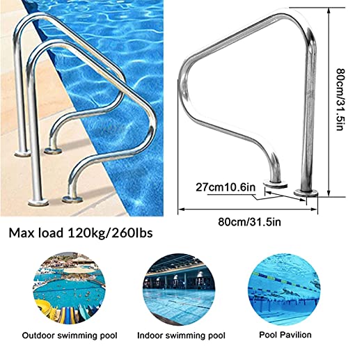 Barandal rápido para piscina acero inoxidable 80x80 cm miniatura 2