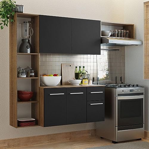 Reviews de Estufas Integrales los más solicitados. 42 Madesa Cocina Integral Compacta Easy 180cm - Marron/Negro