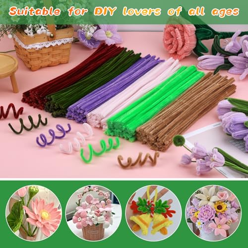 Image of ZXIIXZ Pipe Cleaners, 100Pcs Green Pipe Cleaners Bulk for Making Flowers